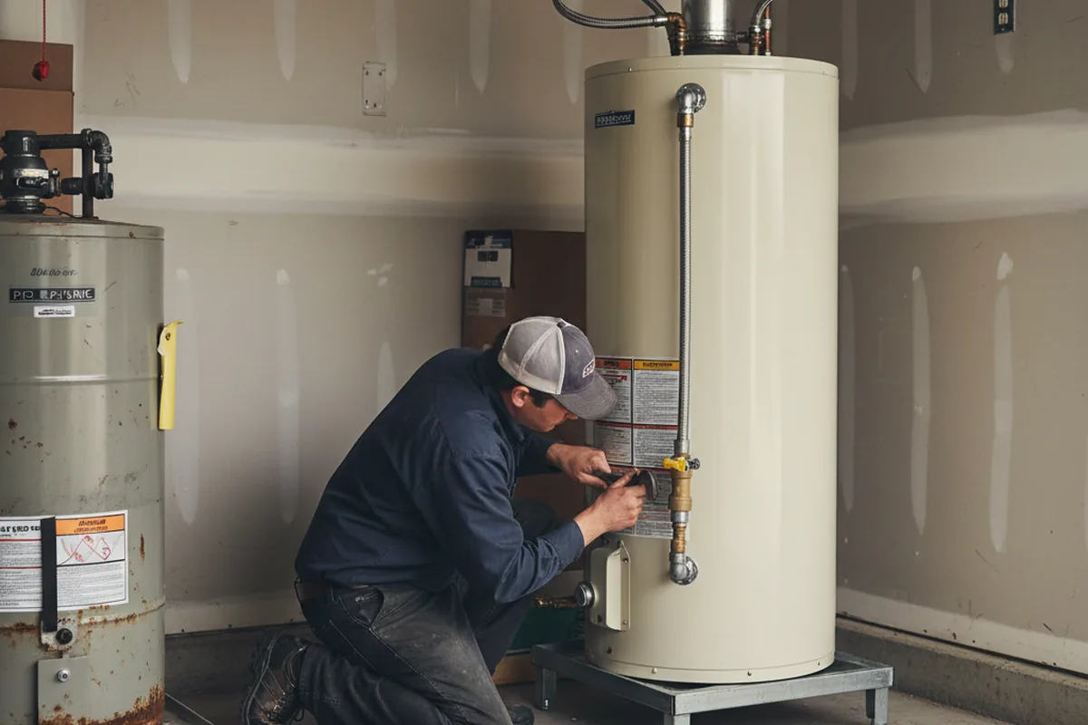 Water heater and shutoff valve replacement in Quitman