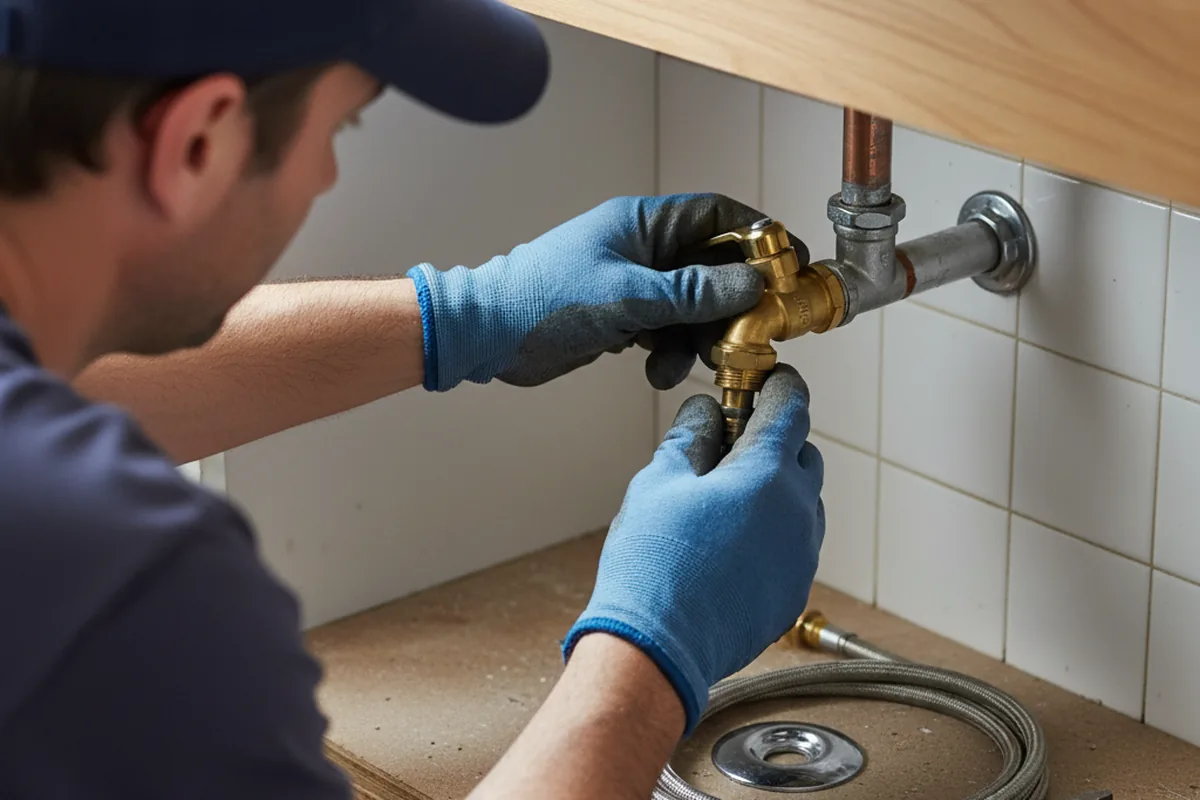 Shutoff valve and fitting work during Emergency Plumbing in Quitman